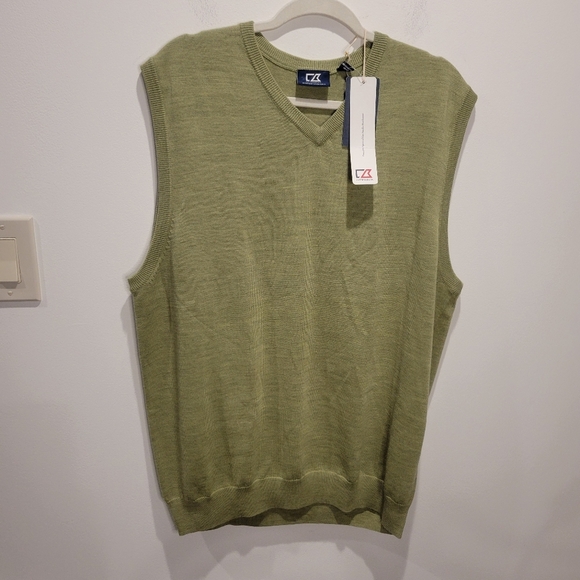 Cutter & Buck Other - New cutter&buck men's size xl wool blend sweater vest in green